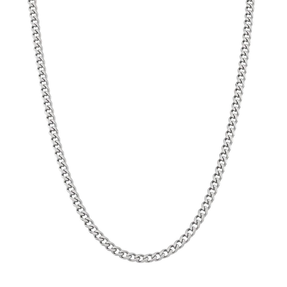 King Ice 4mm Miami Cuban Link Chain - White Gold - WHITE GOLD